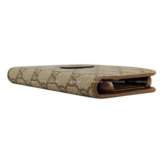 GUCCI iPhone case Notebook Covers 15pro 760185 92tcg8563 Beige & Ebony GG Supreme