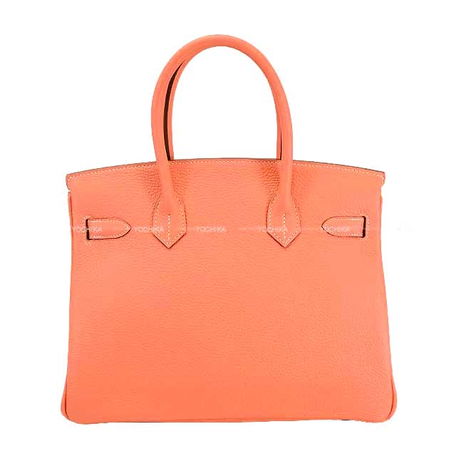 HERMES Handbag Birkin30 Crevette Taurillon Clemence Silver HW Stamp □Q