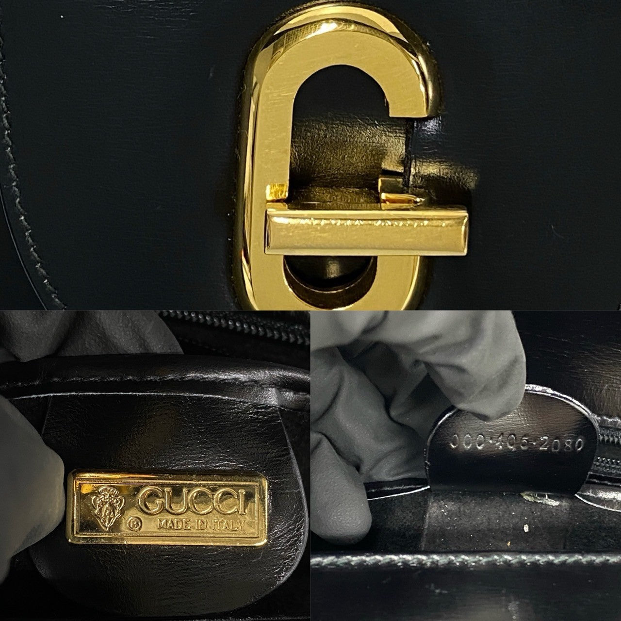 GUCCI Shoulder Bag leather black