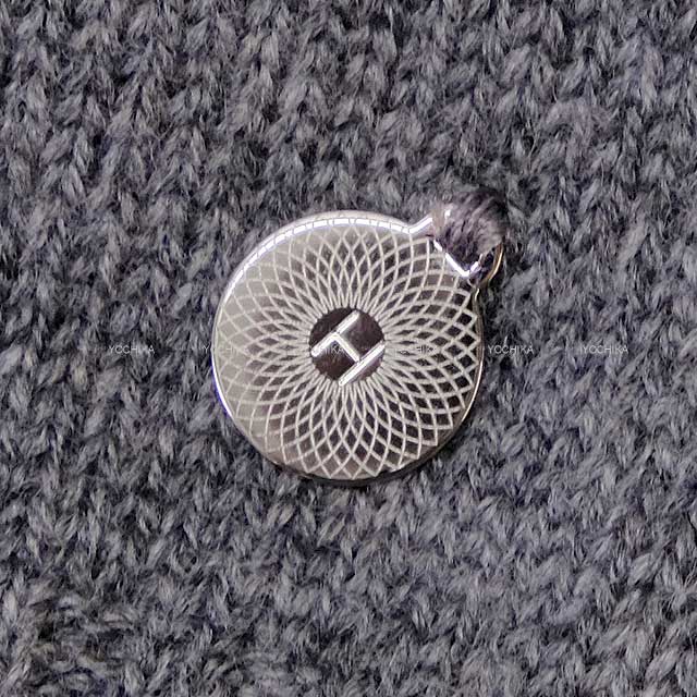 HERMES setup Ladies set up knit with charm Grey Cashmere100% Silver HW
