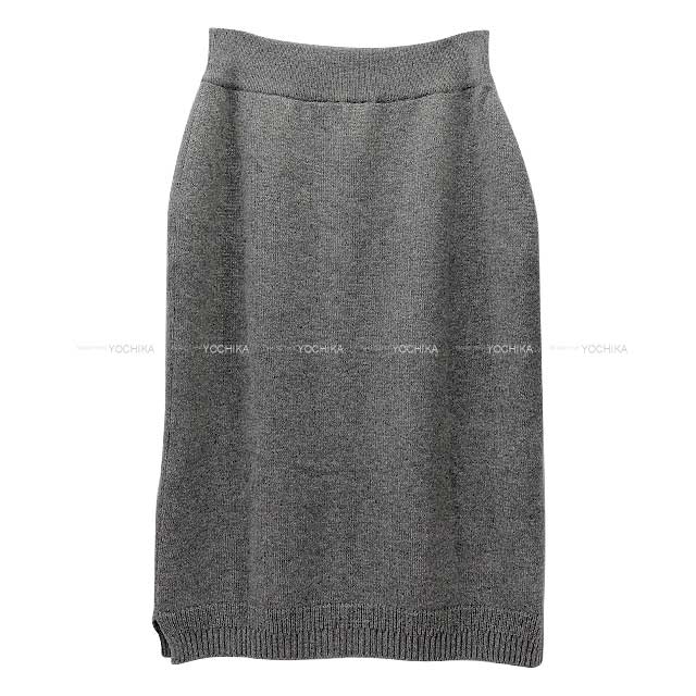 HERMES setup Ladies set up knit with charm Grey Cashmere100% Silver HW