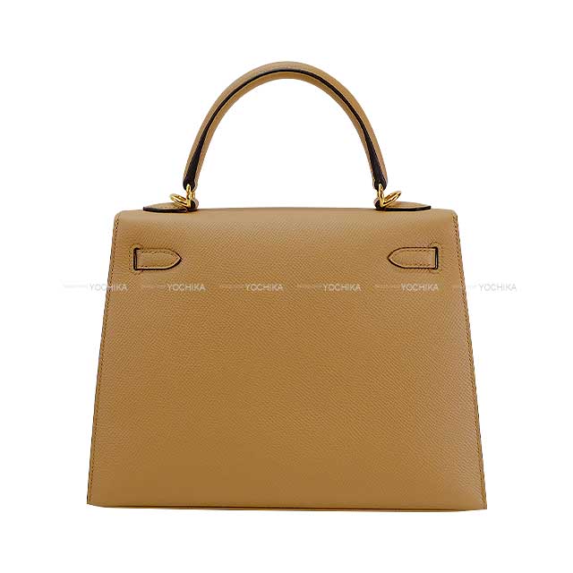 HERMES Shoulder bag Kelly25 Sellier Chai Veau Epsom Gold HW Stamp