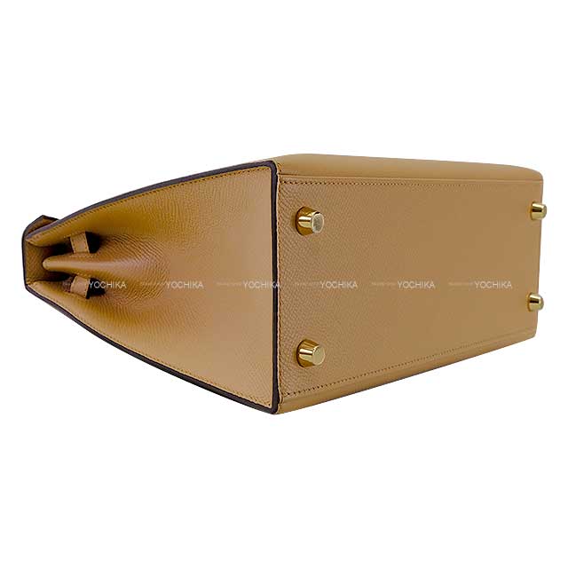 HERMES Shoulder bag Kelly25 Sellier Chai Veau Epsom Gold HW Stamp