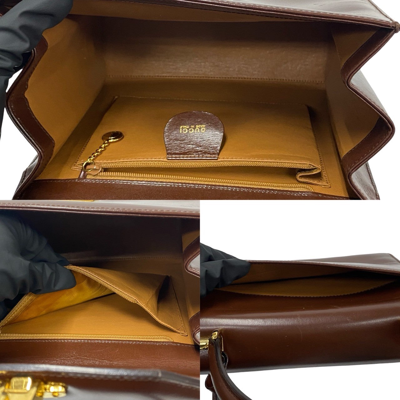 GUCCI Handbag Calfskin Brown Ready lock