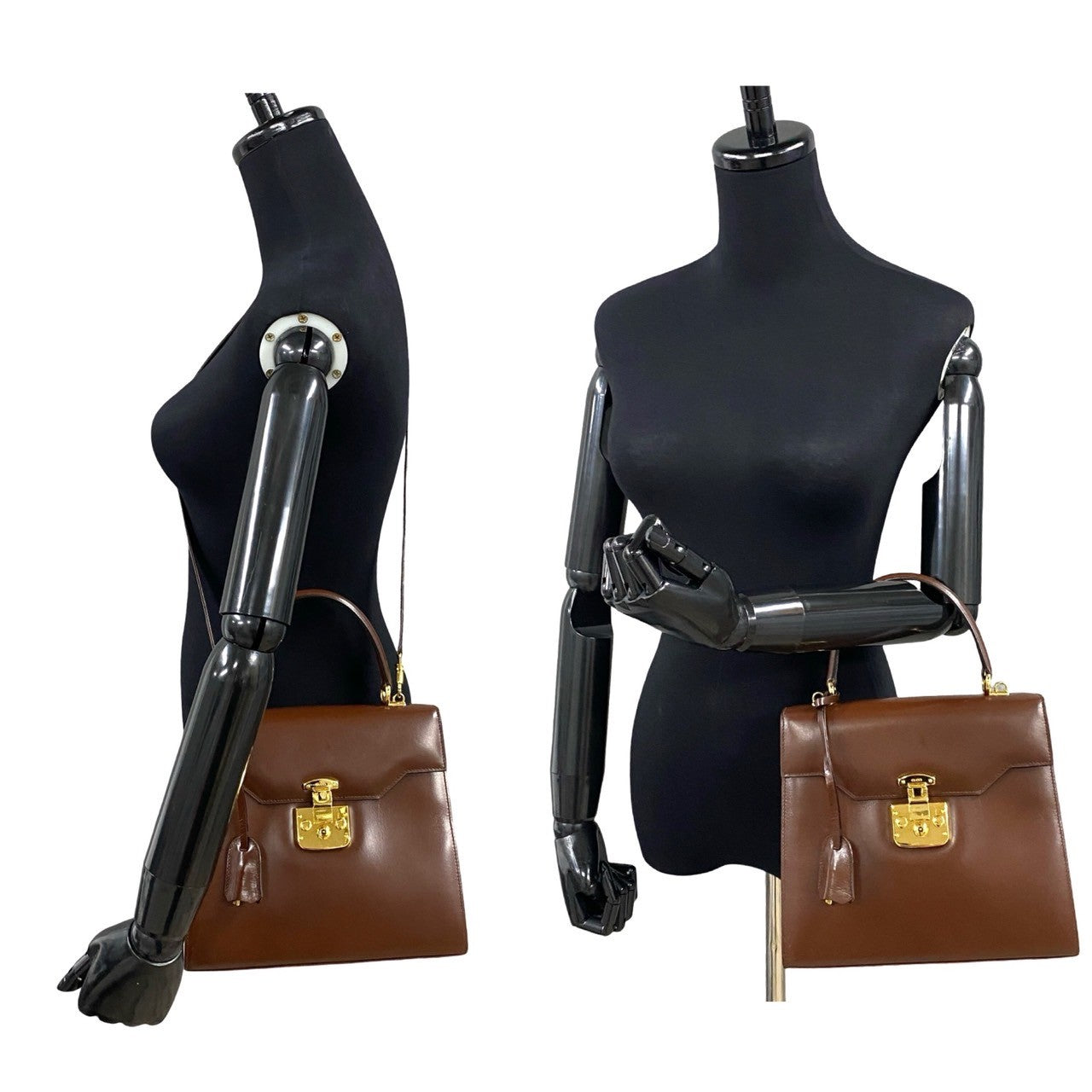 GUCCI Handbag Calfskin Brown Ready lock