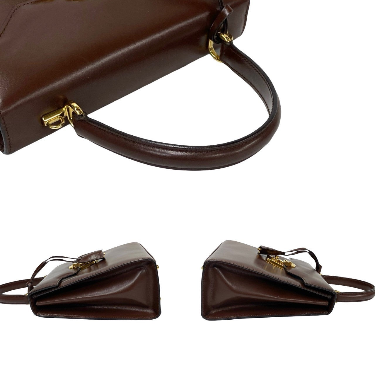 GUCCI Handbag Calfskin Brown Ready lock