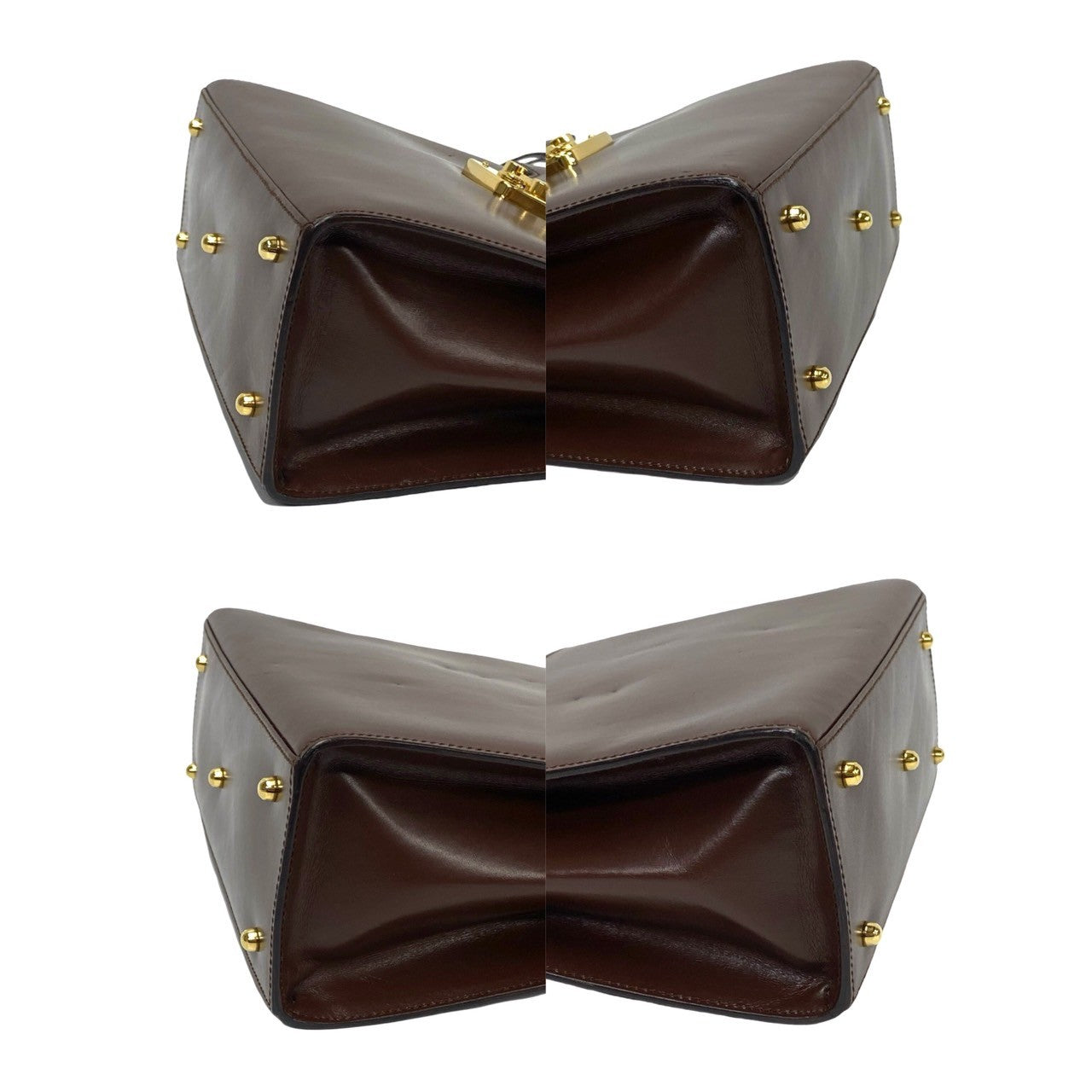 GUCCI Handbag Calfskin Brown Ready lock