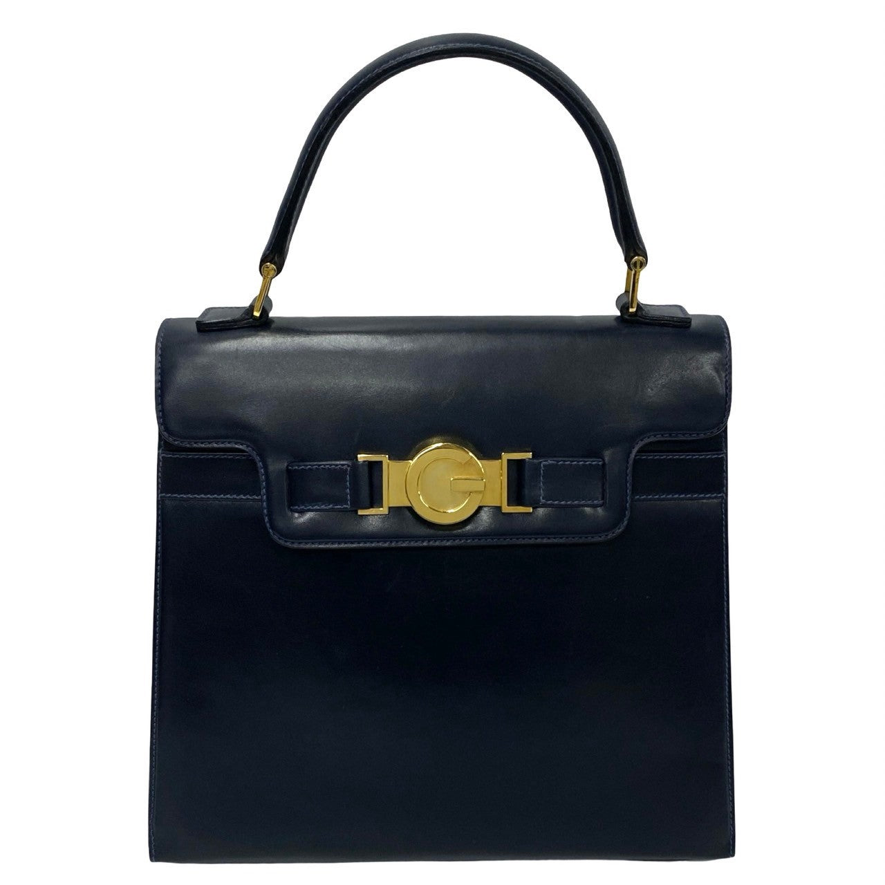 GUCCI Handbag Calfskin Navy