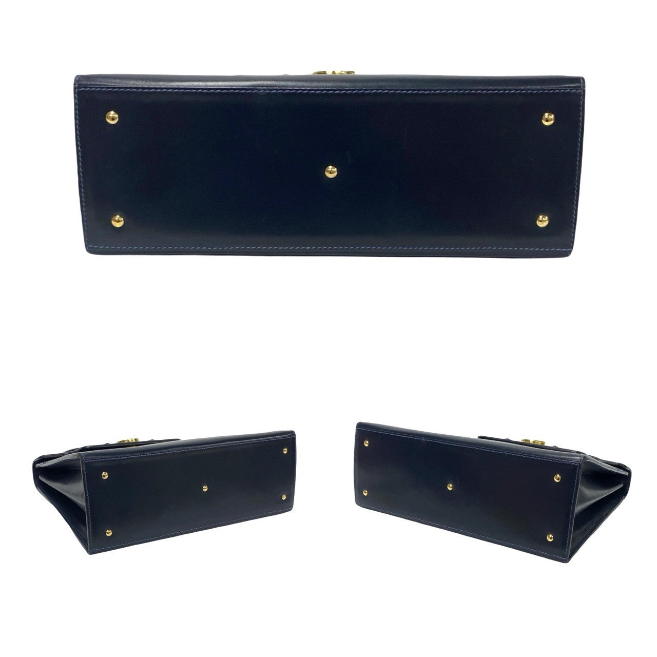 GUCCI Handbag Calfskin Navy
