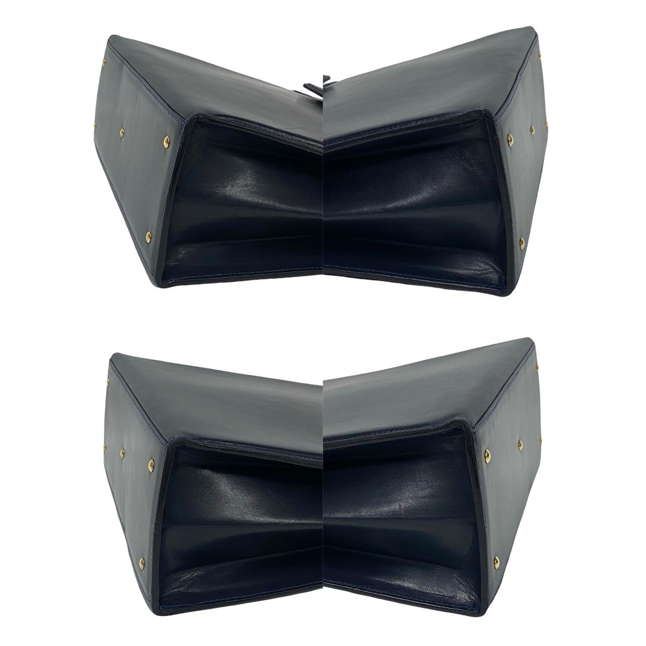 GUCCI Handbag Calfskin Navy