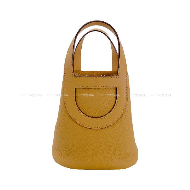 HERMES Handbag In the Loop 18 Biscuit Taurillon Clemence/Veau Swift Gold HW Stamp