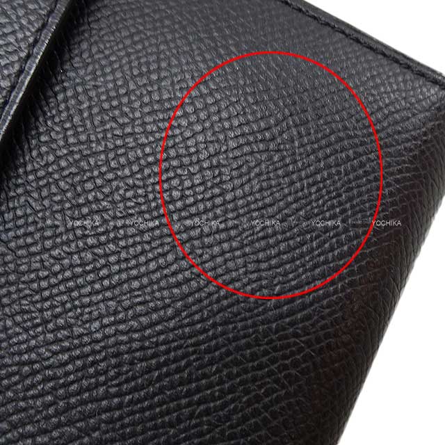 HERMES long wallet Kelly Wallet long Classic Noir (Black) Veau Epsom Silver HW Stamp