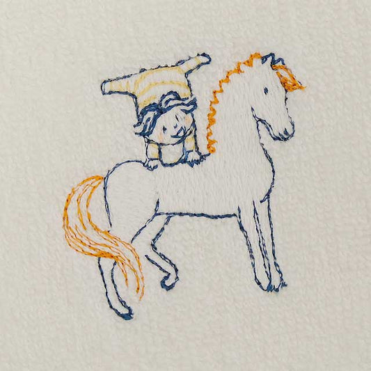 HERMES towel Carre Cabriol Blanc/Cream Cotton100%