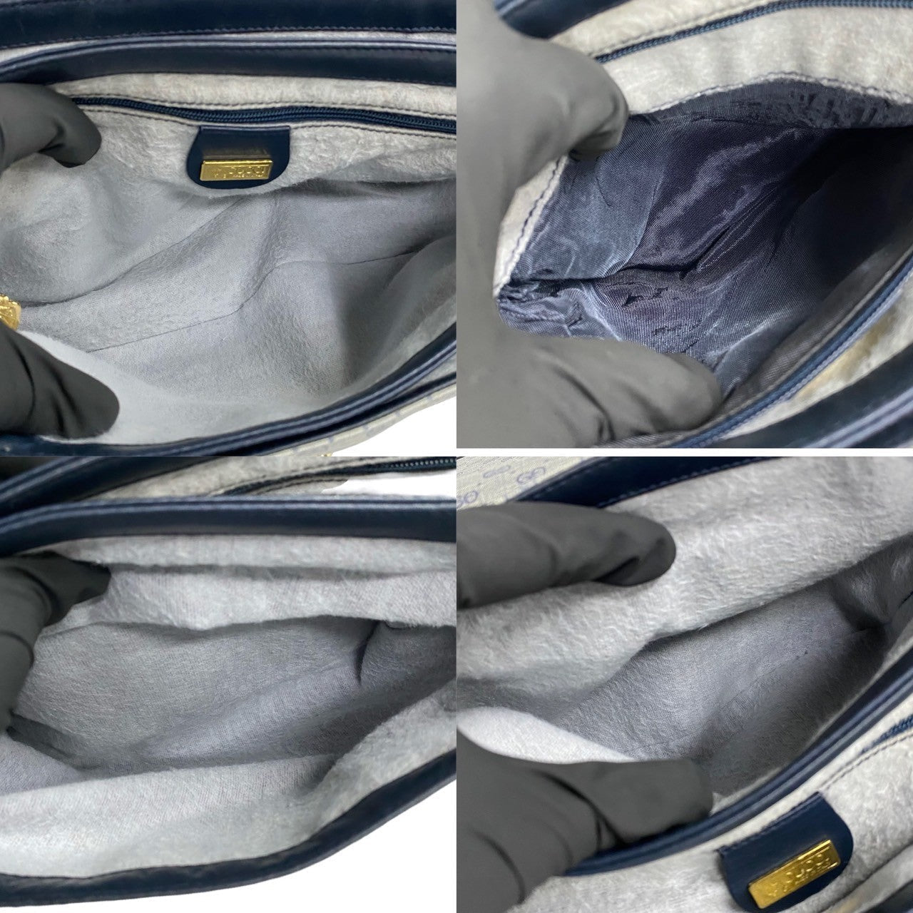 GUCCI Shoulder Bag leather Navy