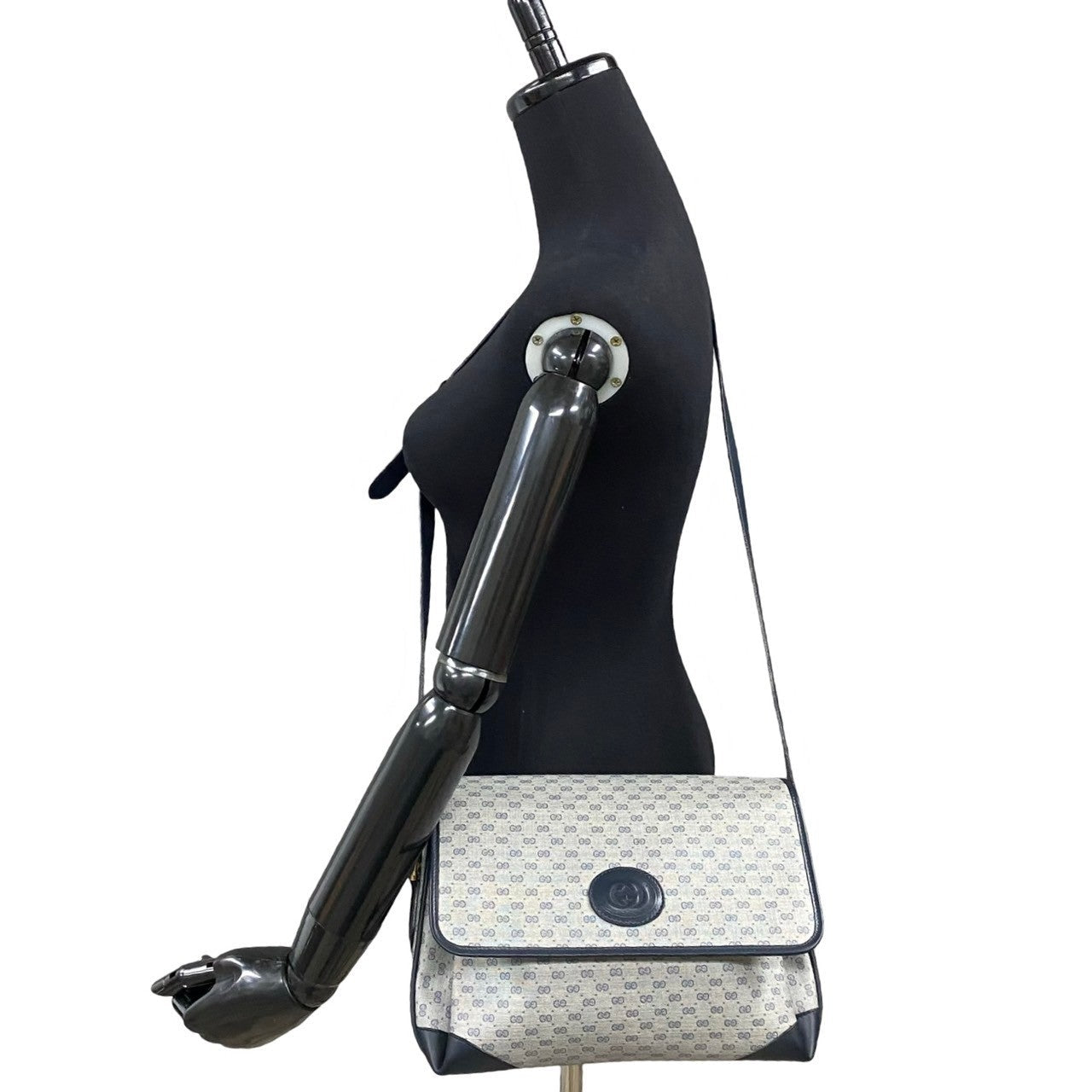 GUCCI Shoulder Bag leather Navy