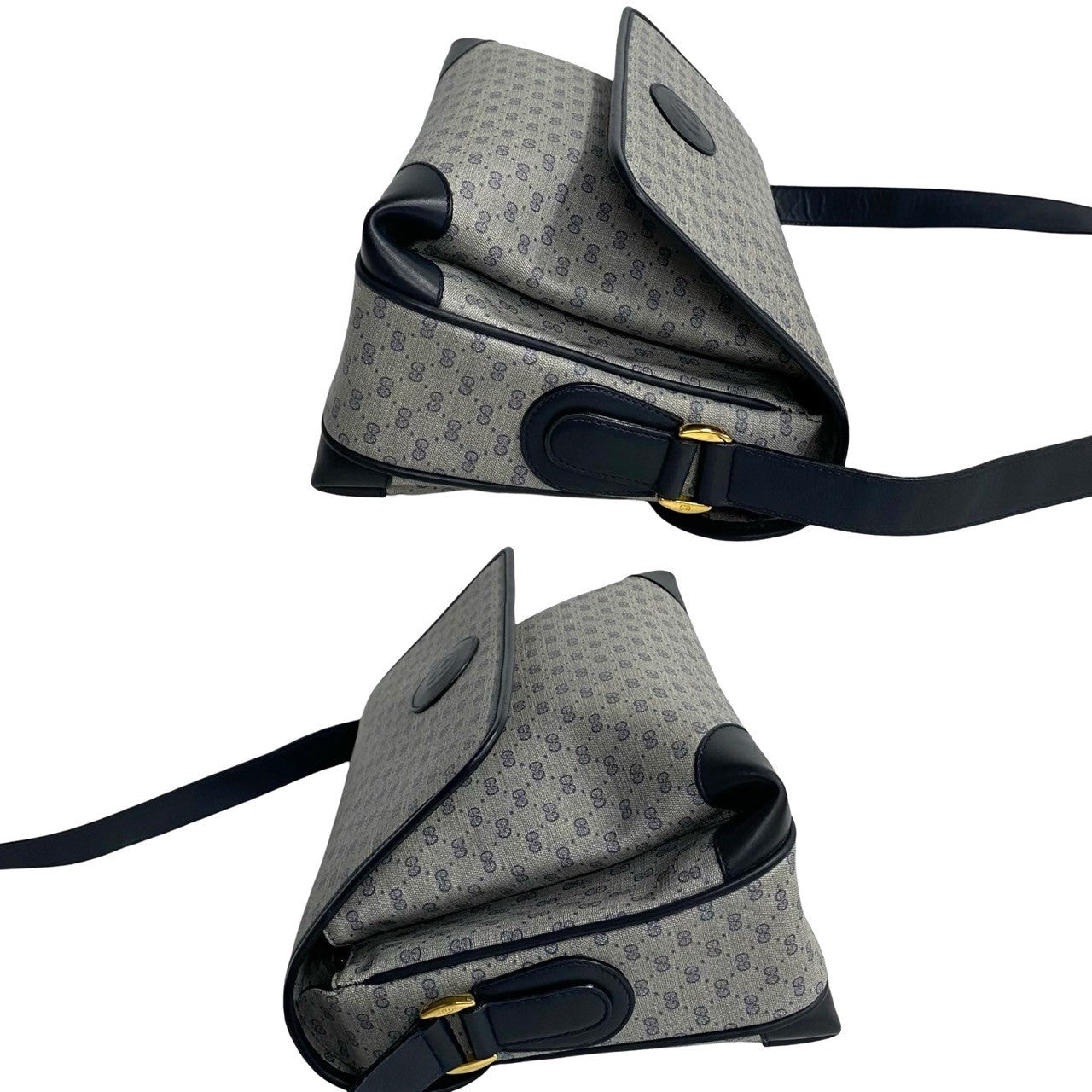 GUCCI Shoulder Bag leather Navy