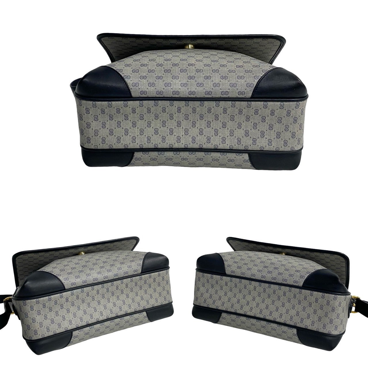 GUCCI Shoulder Bag leather Navy