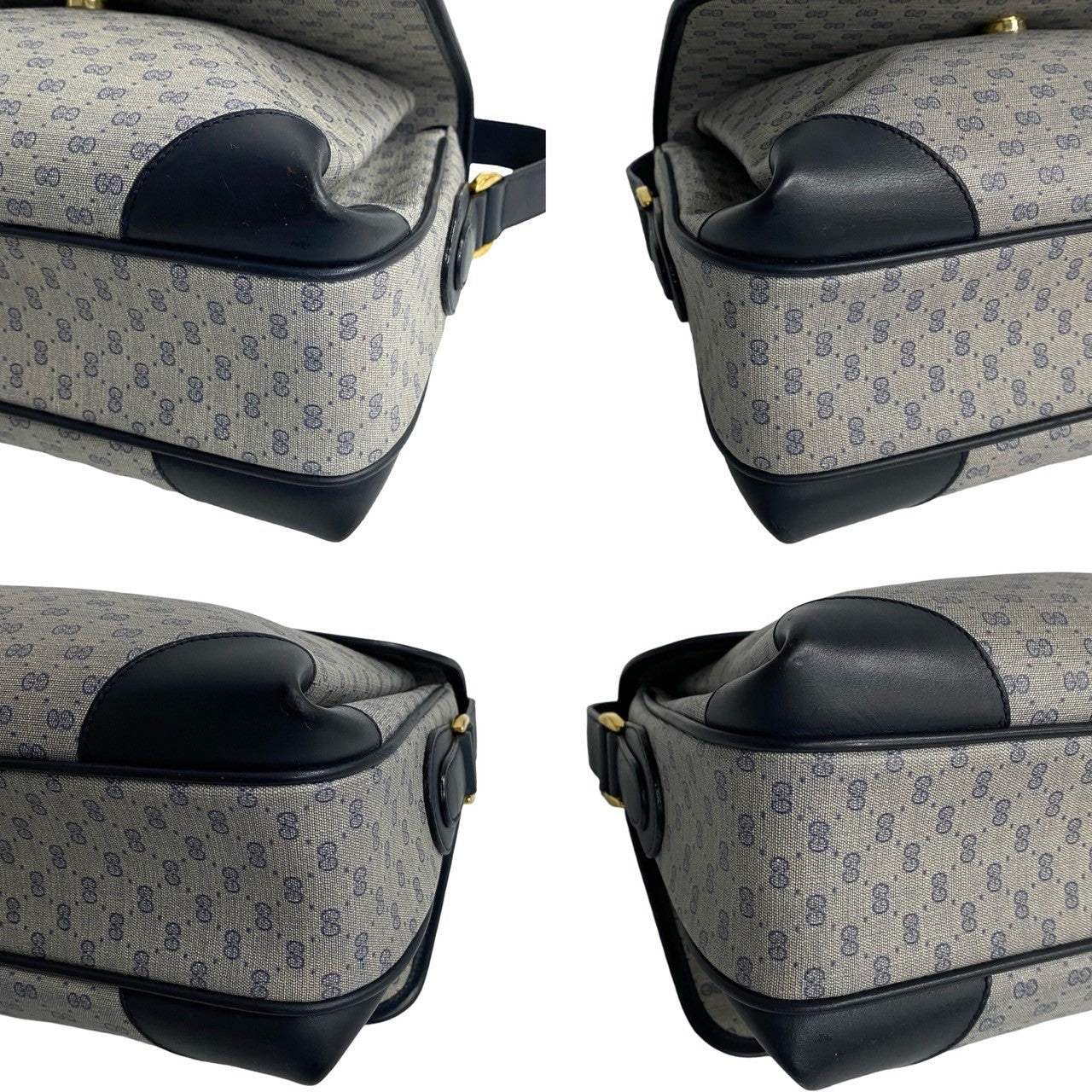 GUCCI Shoulder Bag leather Navy