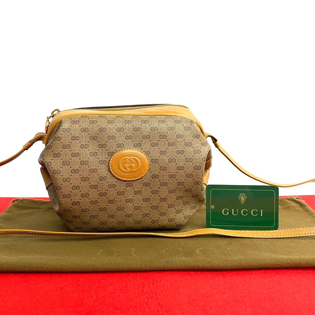 GUCCI Shoulder Bag leather Brown