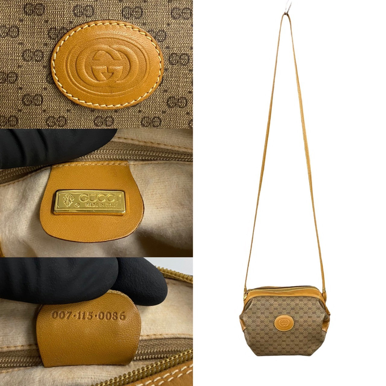 GUCCI Shoulder Bag leather Brown