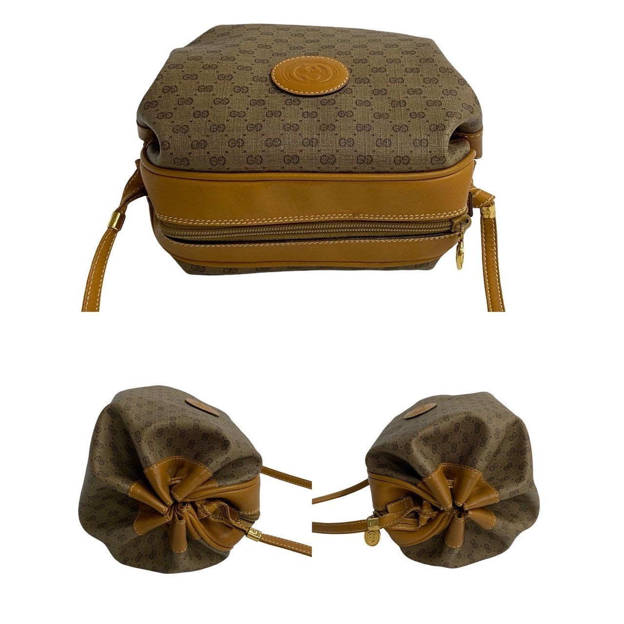 GUCCI Shoulder Bag leather Brown