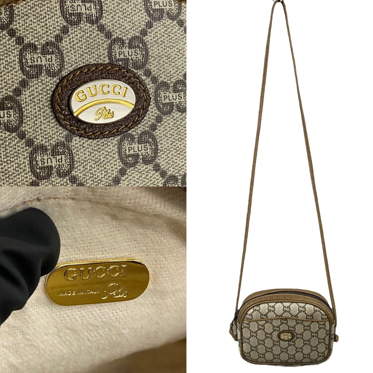 GUCCI Shoulder Bag PVC Brown