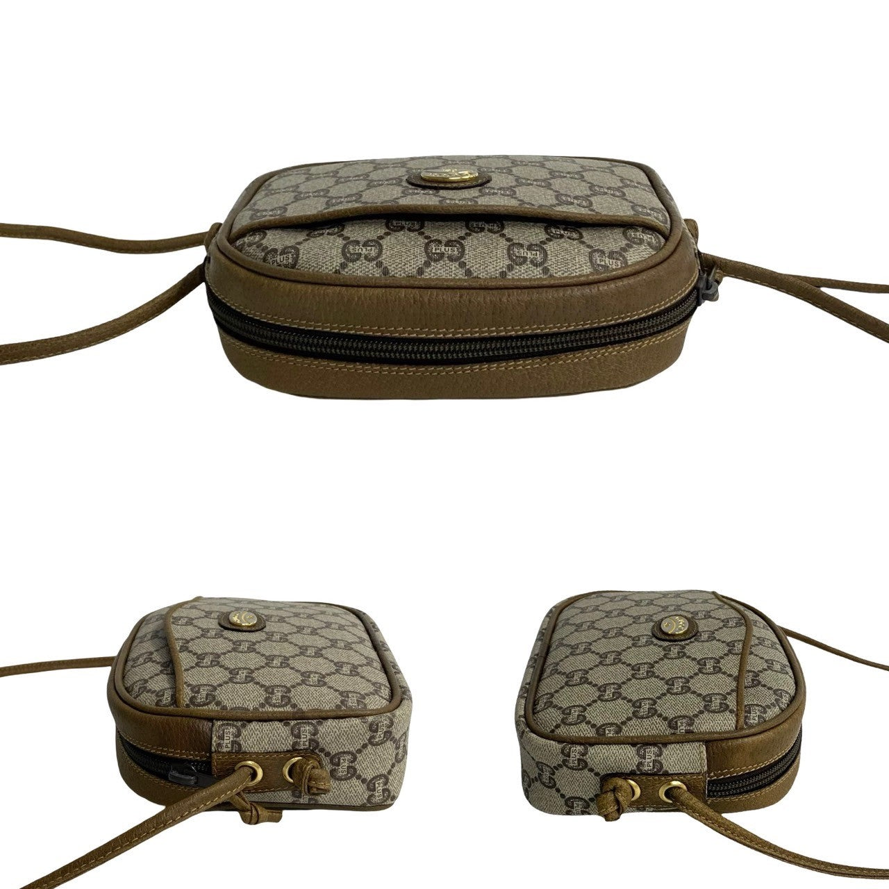 GUCCI Shoulder Bag PVC Brown