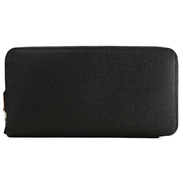 HERMES long wallet Azap Silk in EN LIBERTE!  Noir (Black)/Cassis Veau Epsom/Veau Barenia/Silk100% Silver HW Stamp