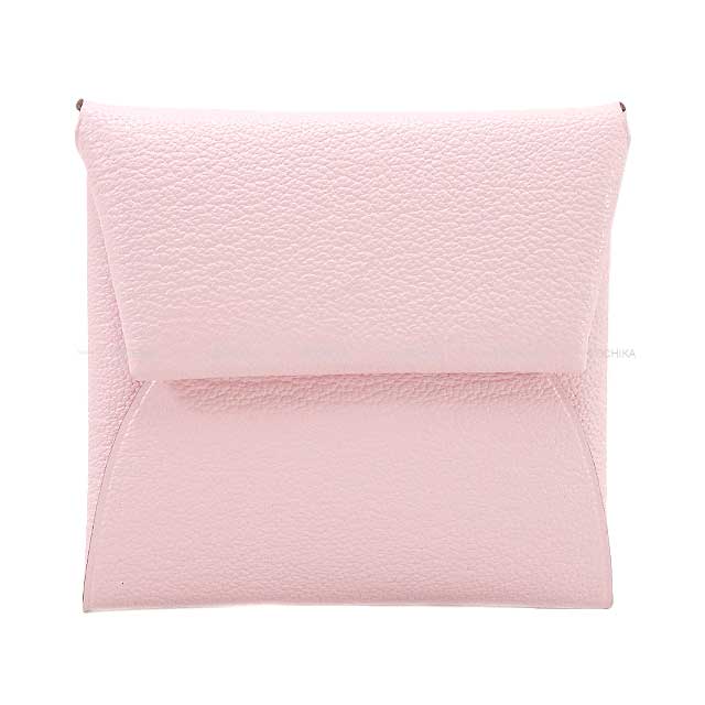 HERMES change purse Bastia Rose Darling Chevre Myzore Silver HW Stamp
