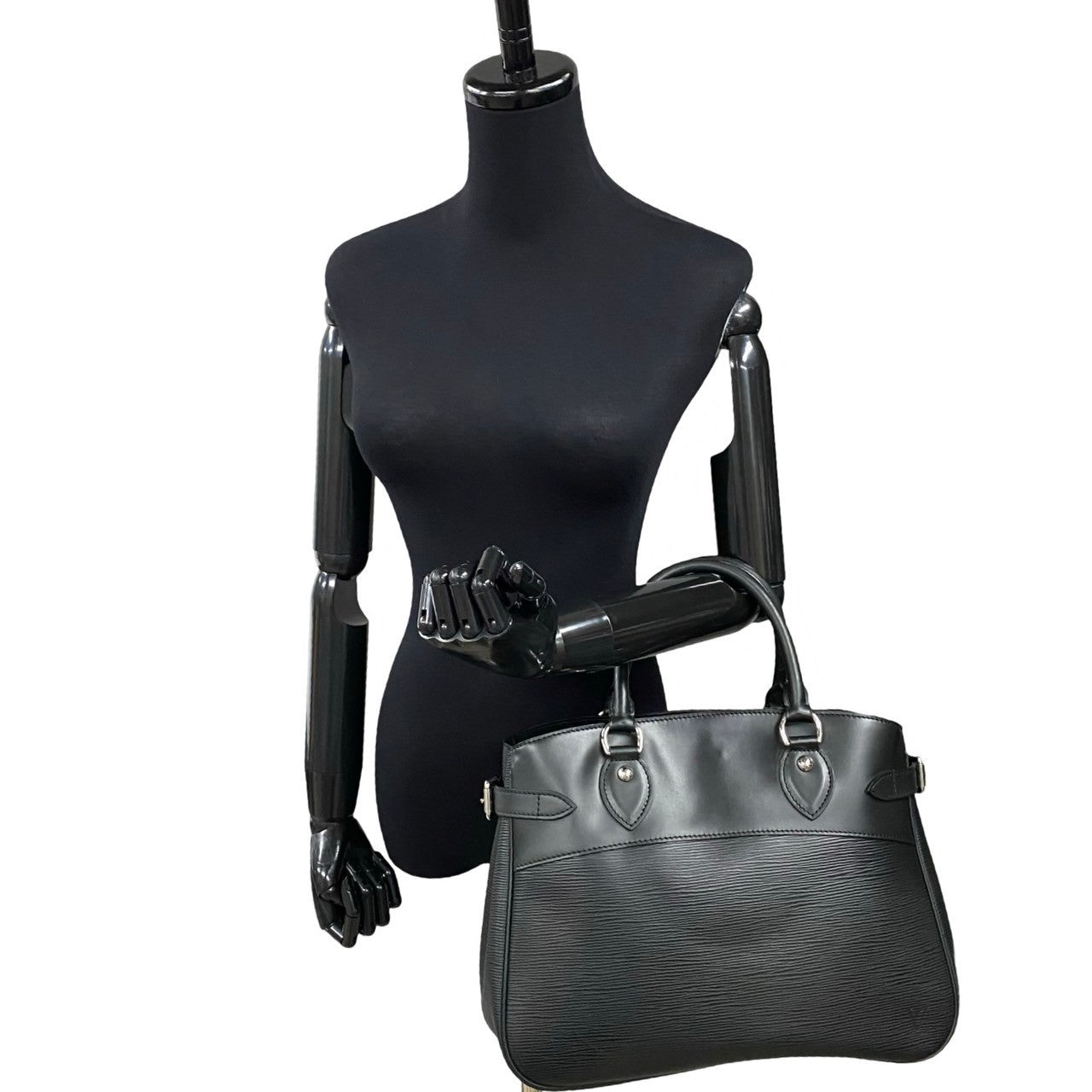 LOUIS VUITTON Handbag leather black Epi Passy PM