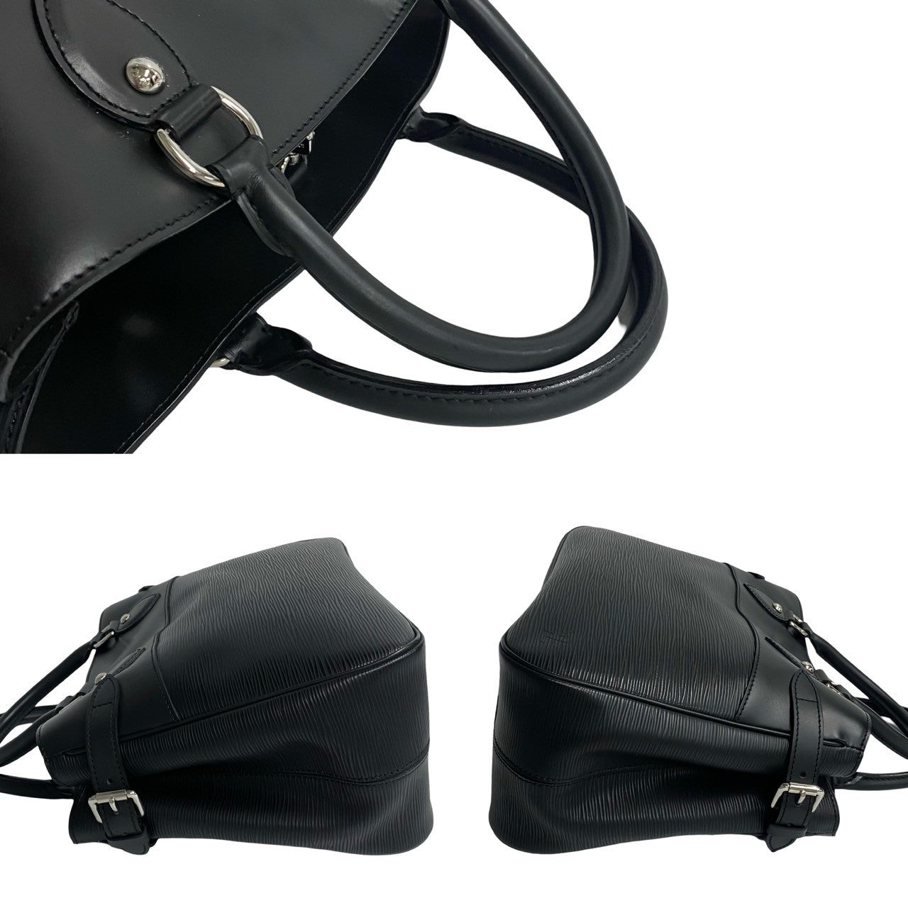 LOUIS VUITTON Handbag leather black Epi Passy PM