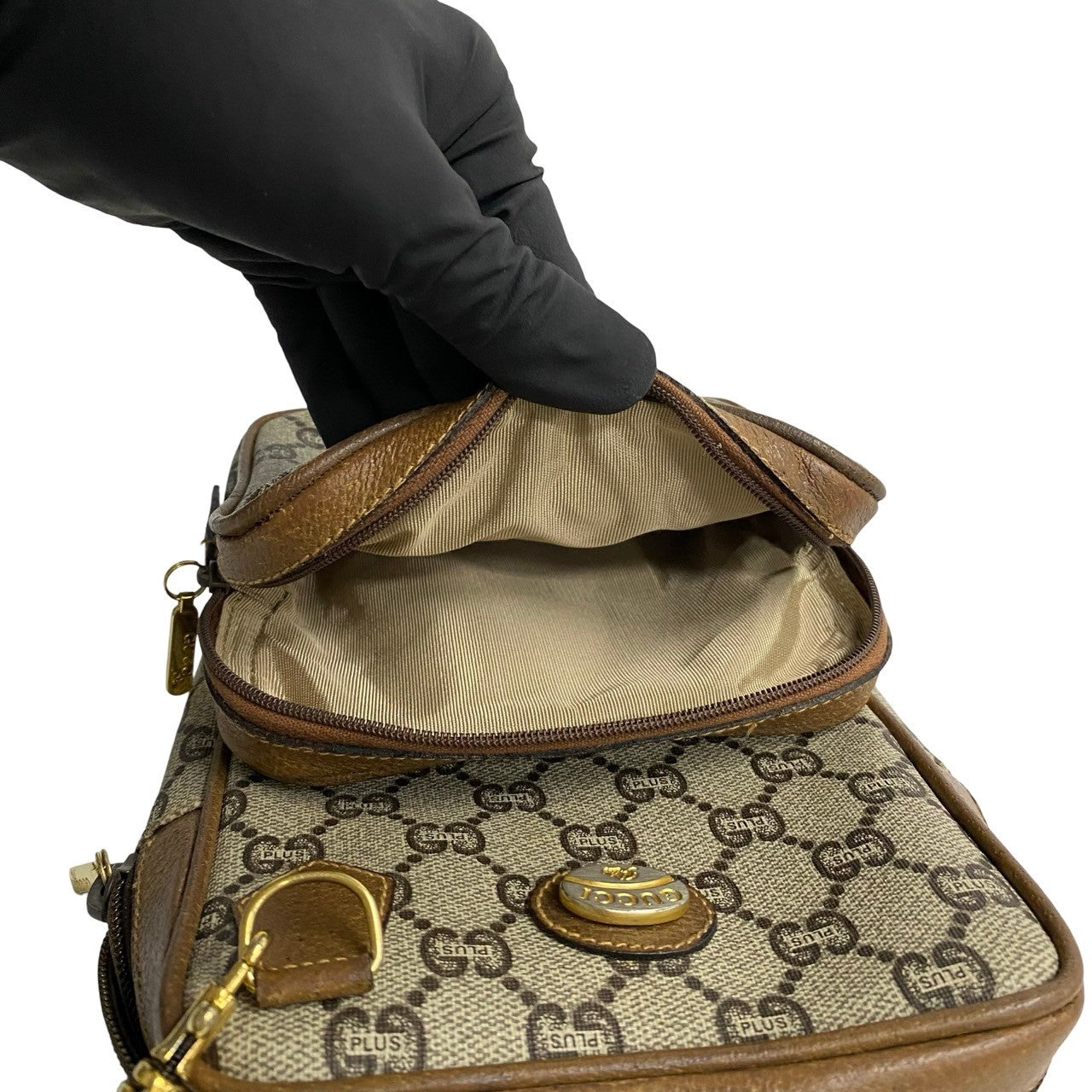 GUCCI Shoulder Bag leather Brown