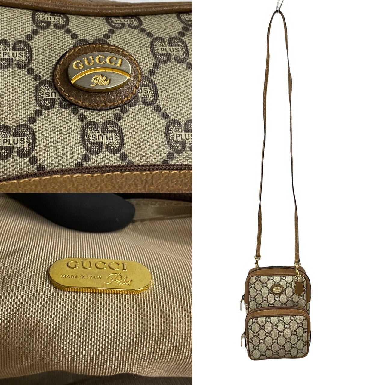 GUCCI Shoulder Bag leather Brown