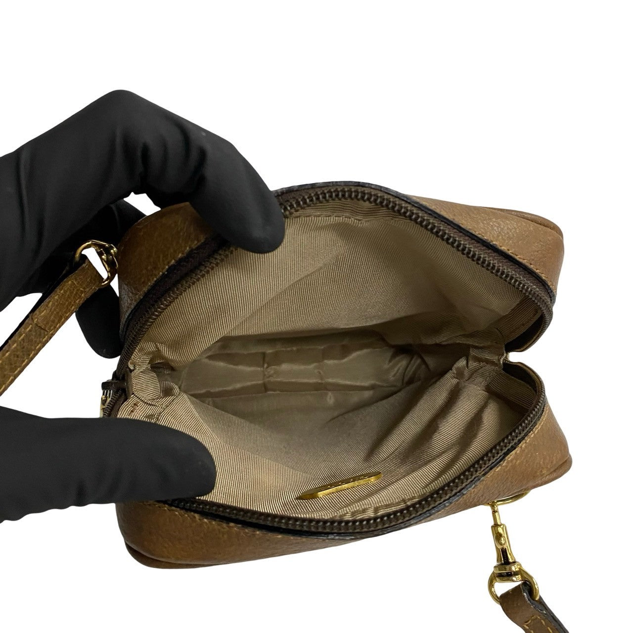 GUCCI Shoulder Bag leather Brown