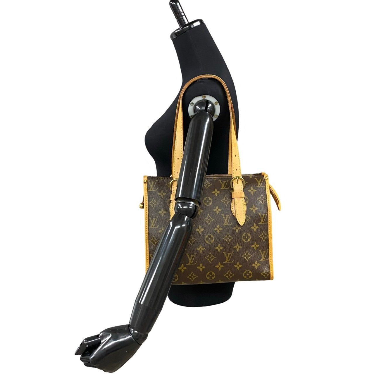 LOUIS VUITTON Handbag leather Brown Monogram Popincourt Haut