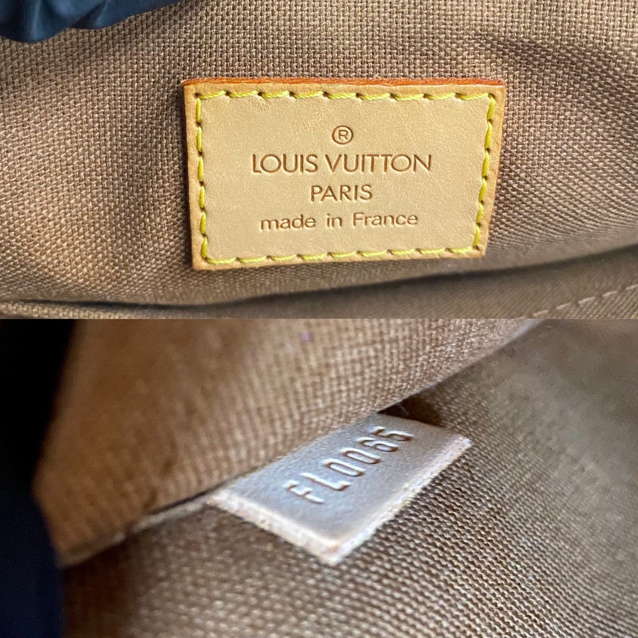LOUIS VUITTON Handbag leather Brown Monogram Popincourt Haut