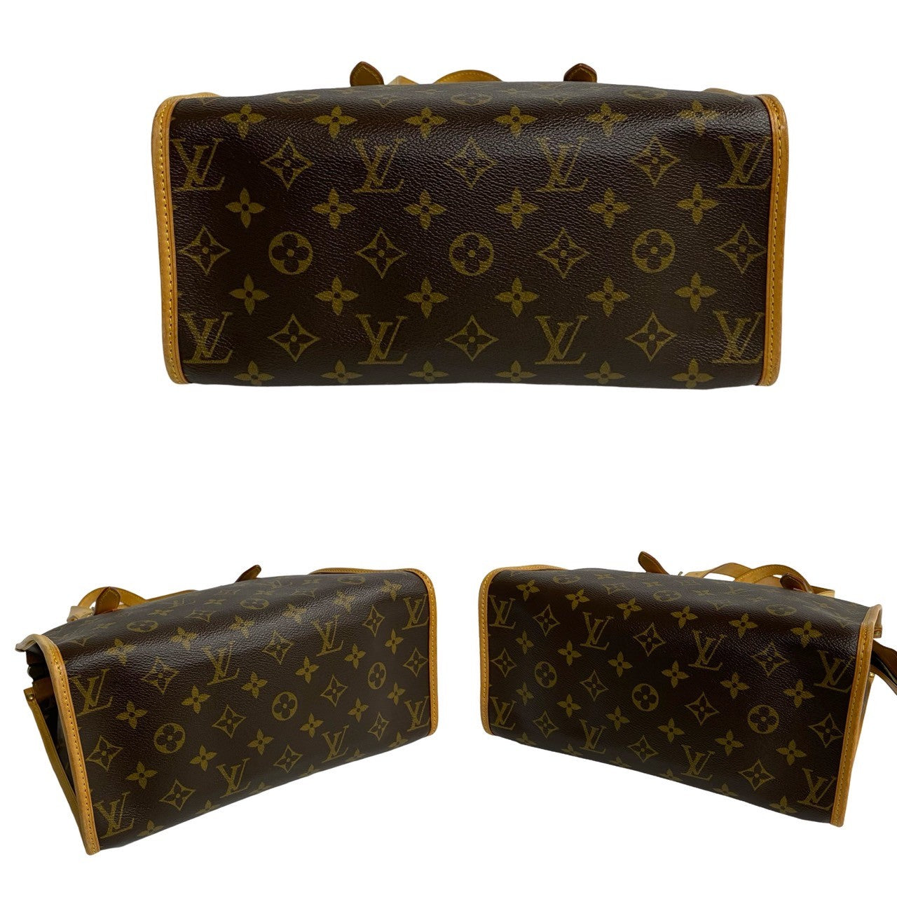LOUIS VUITTON Handbag leather Brown Monogram Popincourt Haut