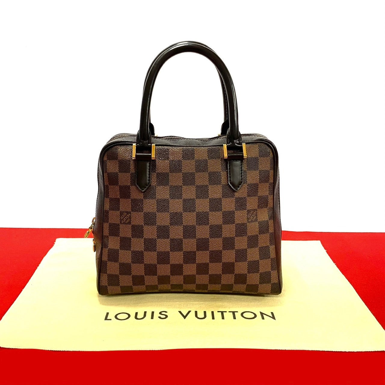 LOUIS VUITTON Handbag leather Brown Damier Brera