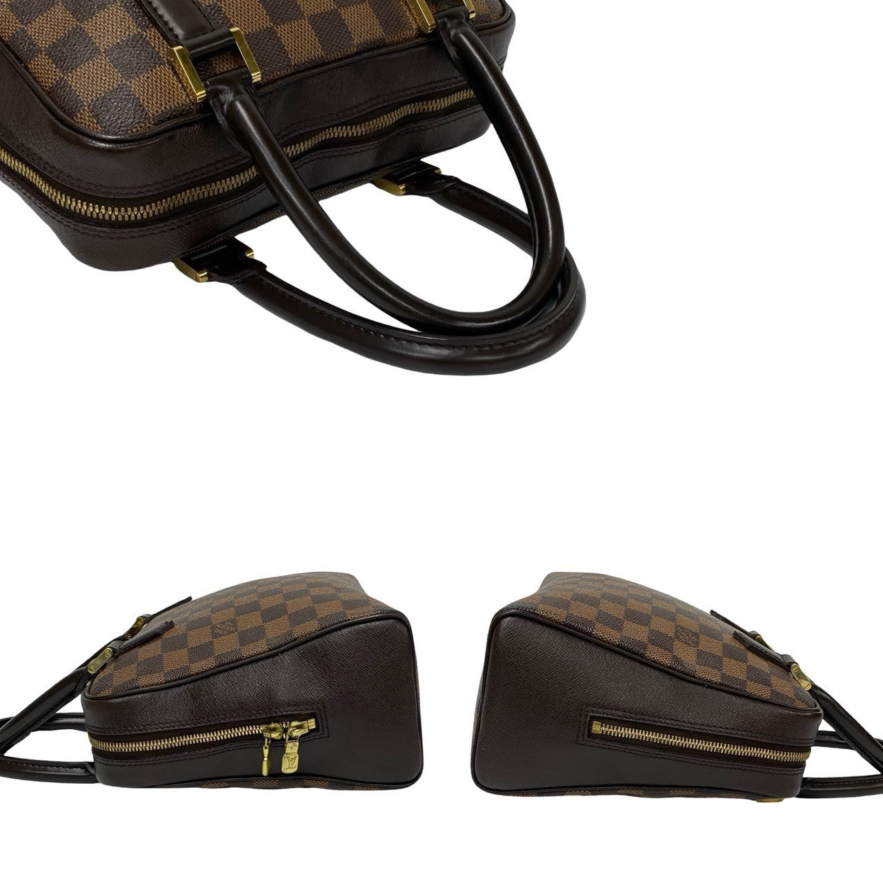LOUIS VUITTON Handbag leather Brown Damier Brera