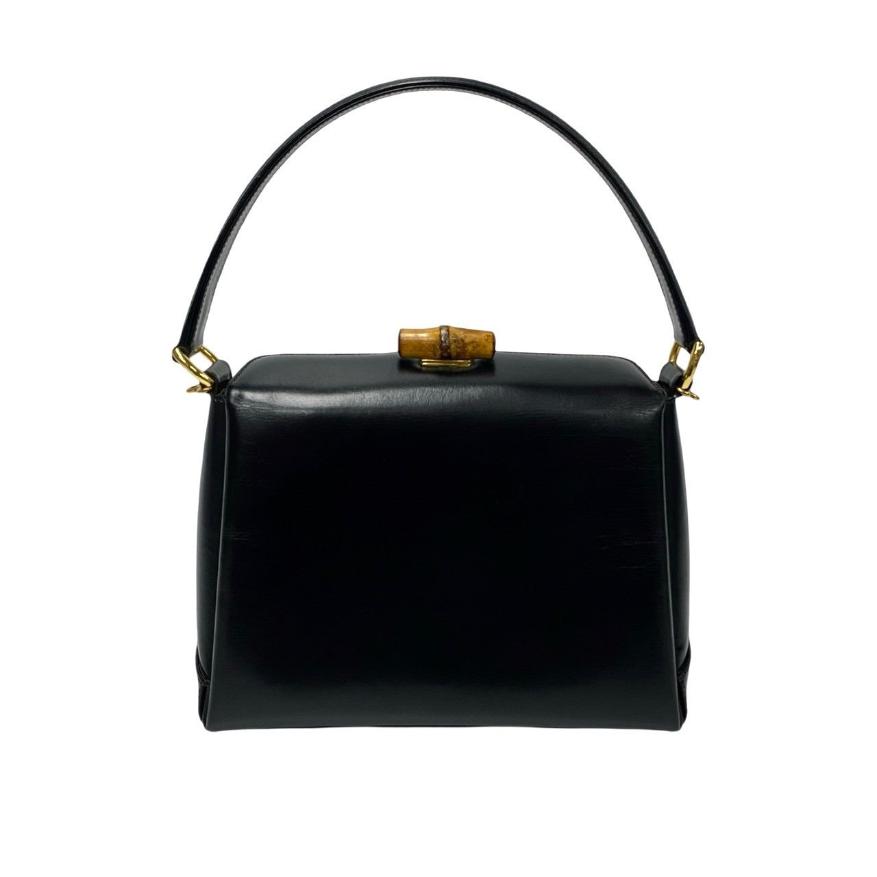 GUCCI Shoulder Bag leather black Bamboo