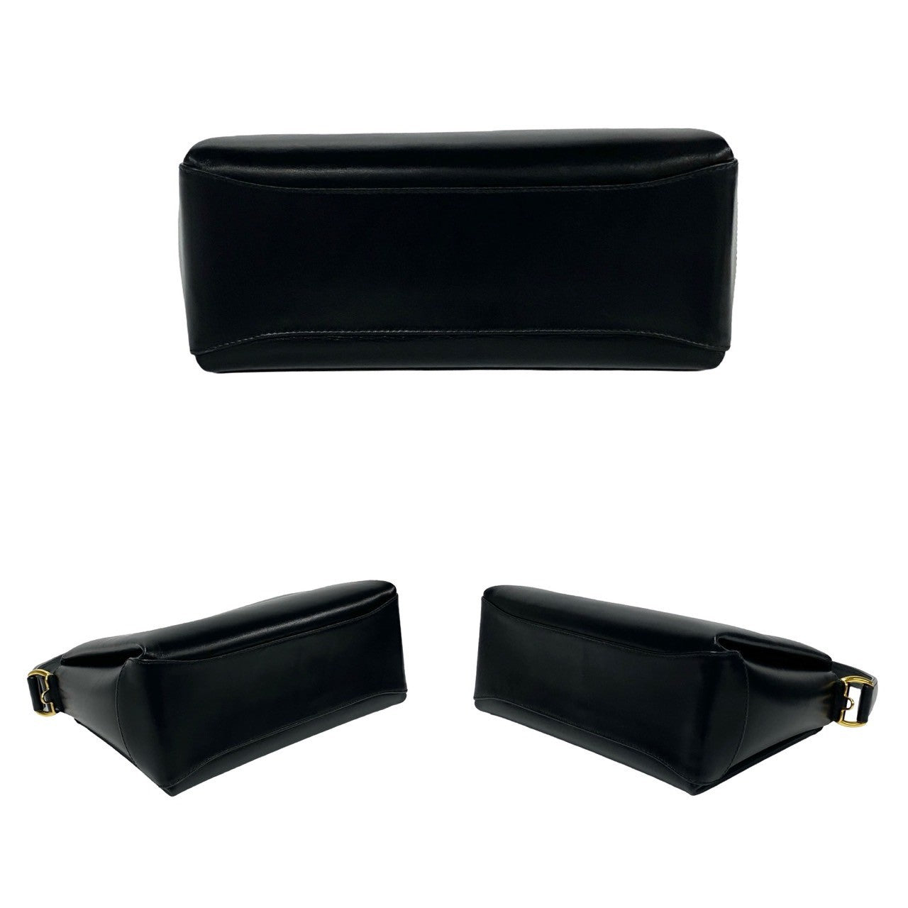 GUCCI Shoulder Bag leather black Bamboo