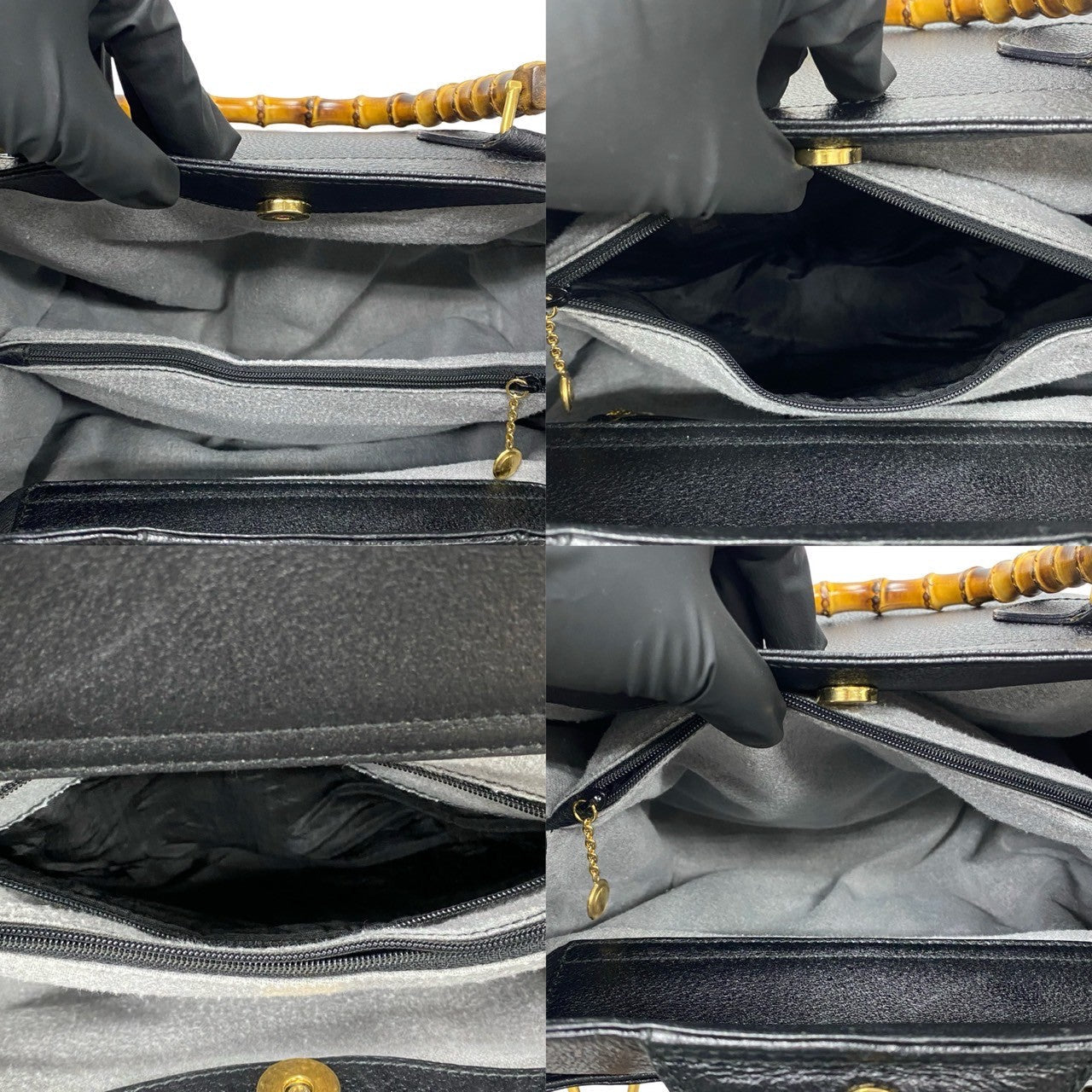 GUCCI Handbag 002・123・0260 leather black Bamboo
