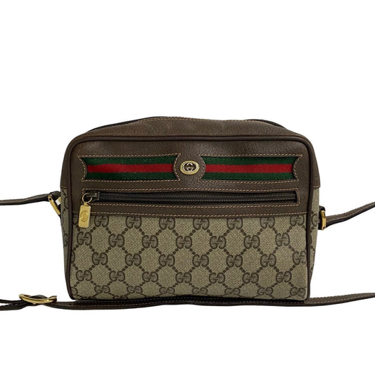 GUCCI Shoulder Bag leather Brown Sherry line