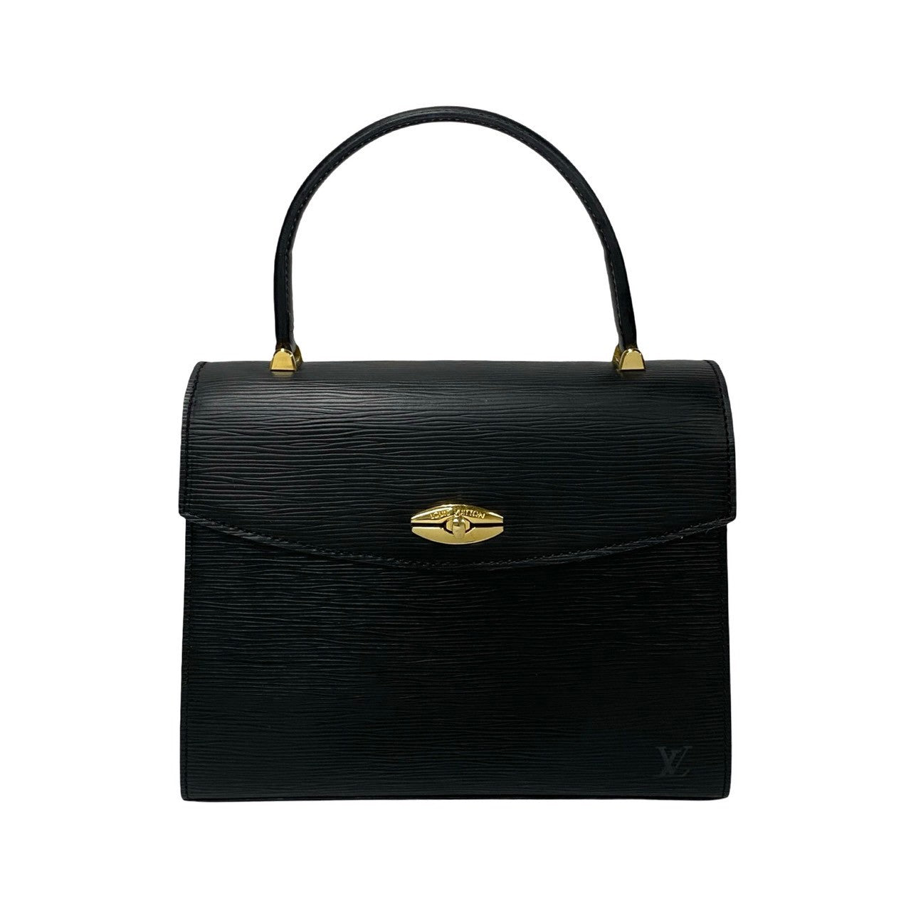 LOUIS VUITTON Handbag Epi Leather black Epi Malesherbes
