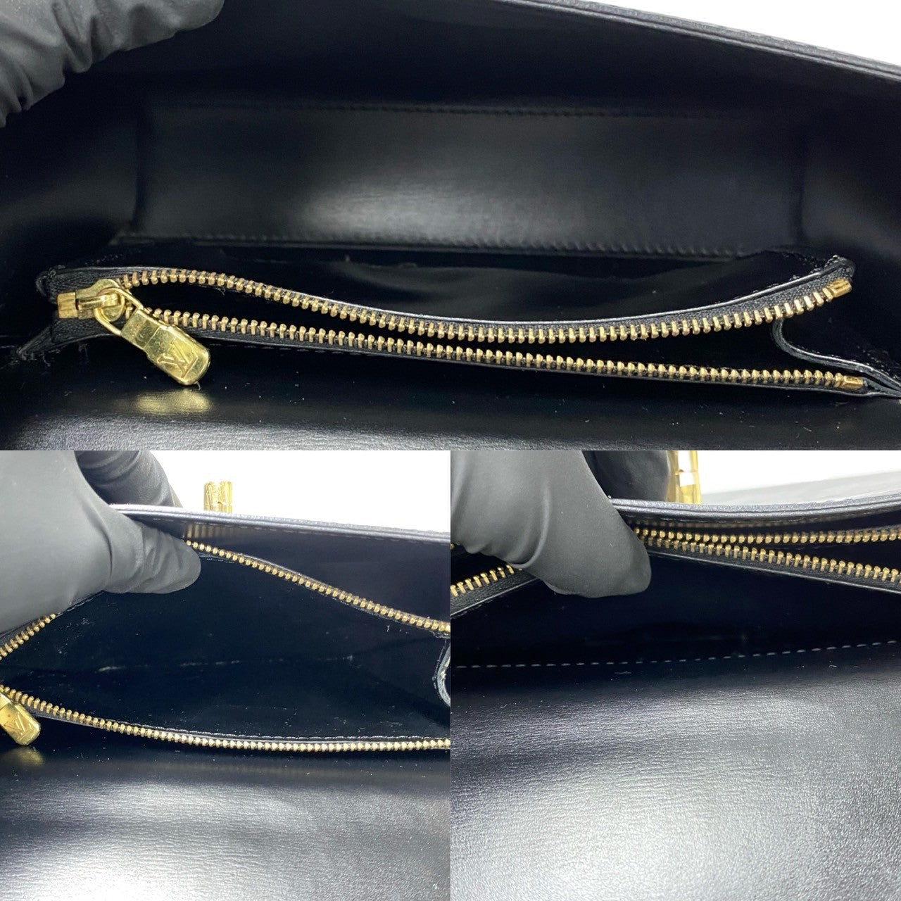 LOUIS VUITTON Handbag Epi Leather black Epi Malesherbes
