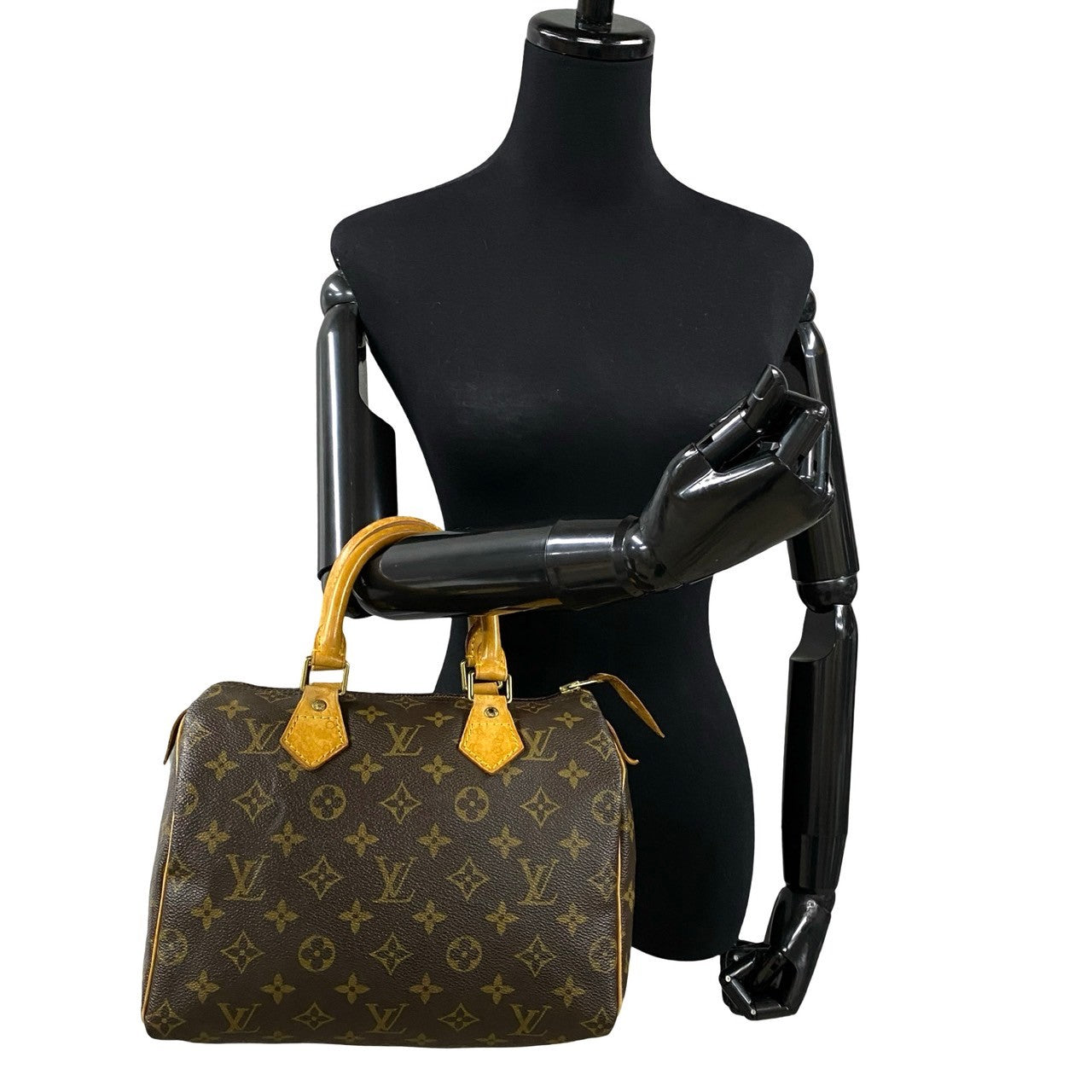 LOUIS VUITTON Boston Duffel bag leather Brown Monogram Speedy 25