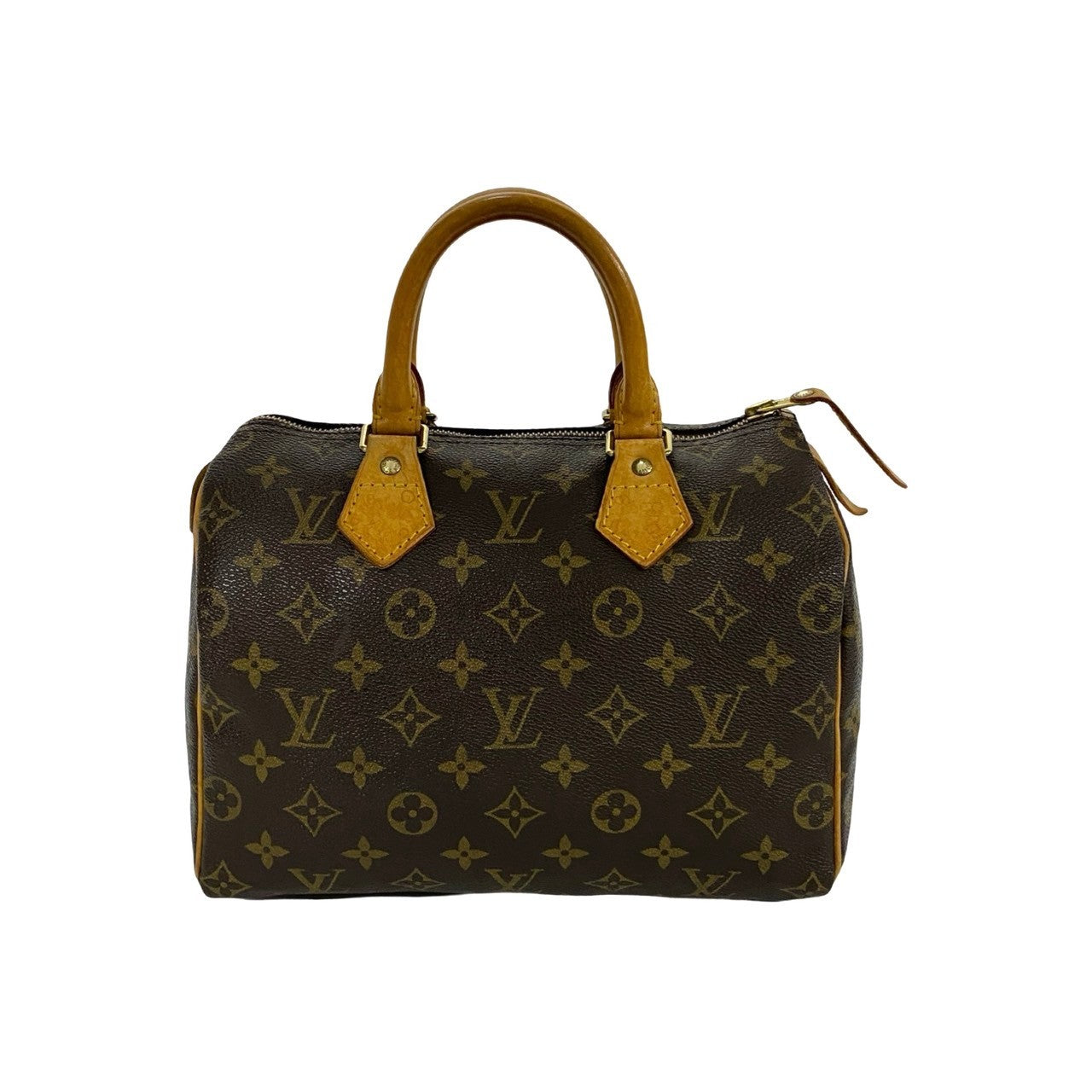 LOUIS VUITTON Boston Duffel bag leather Brown Monogram Speedy 25