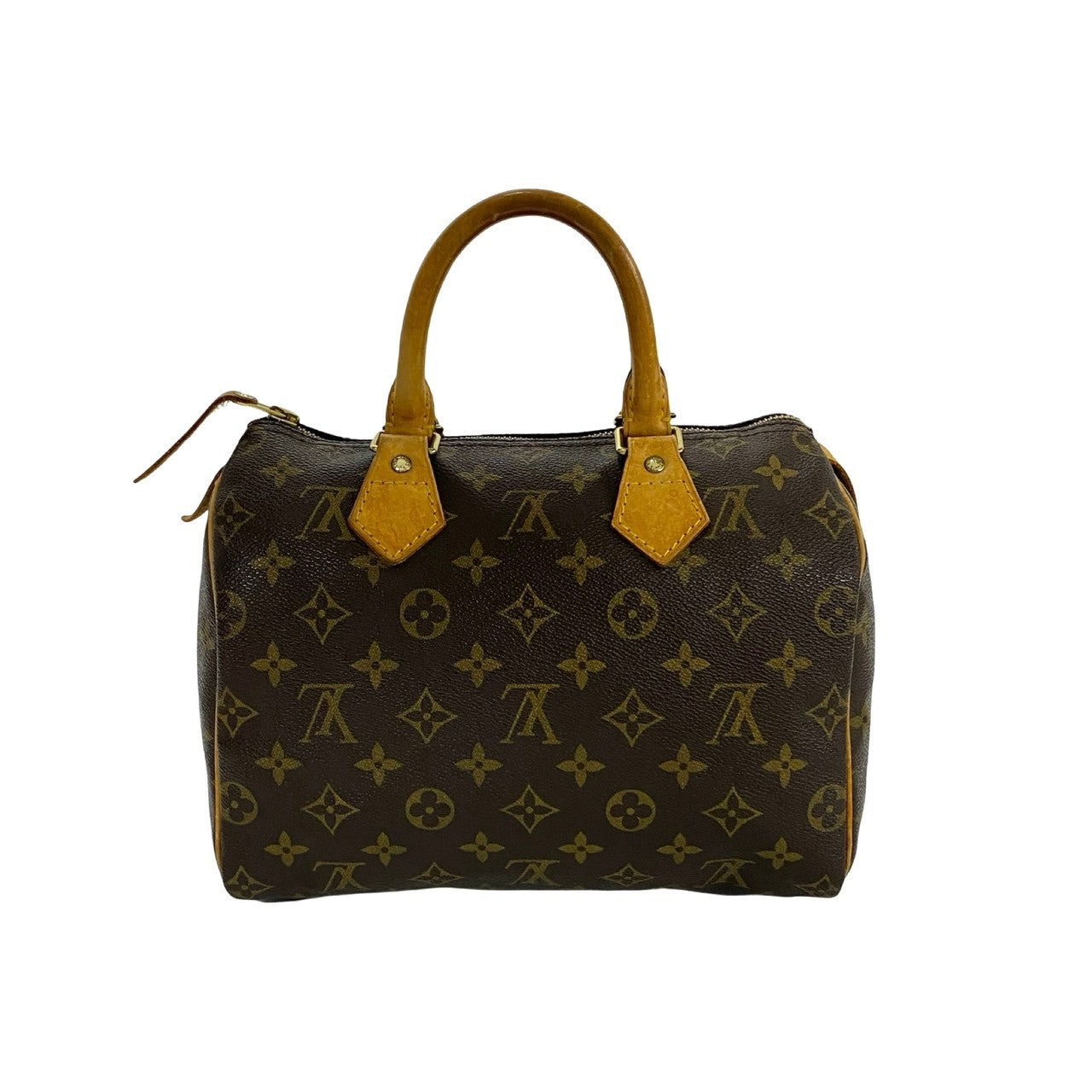 LOUIS VUITTON Boston Duffel bag leather Brown Monogram Speedy 25