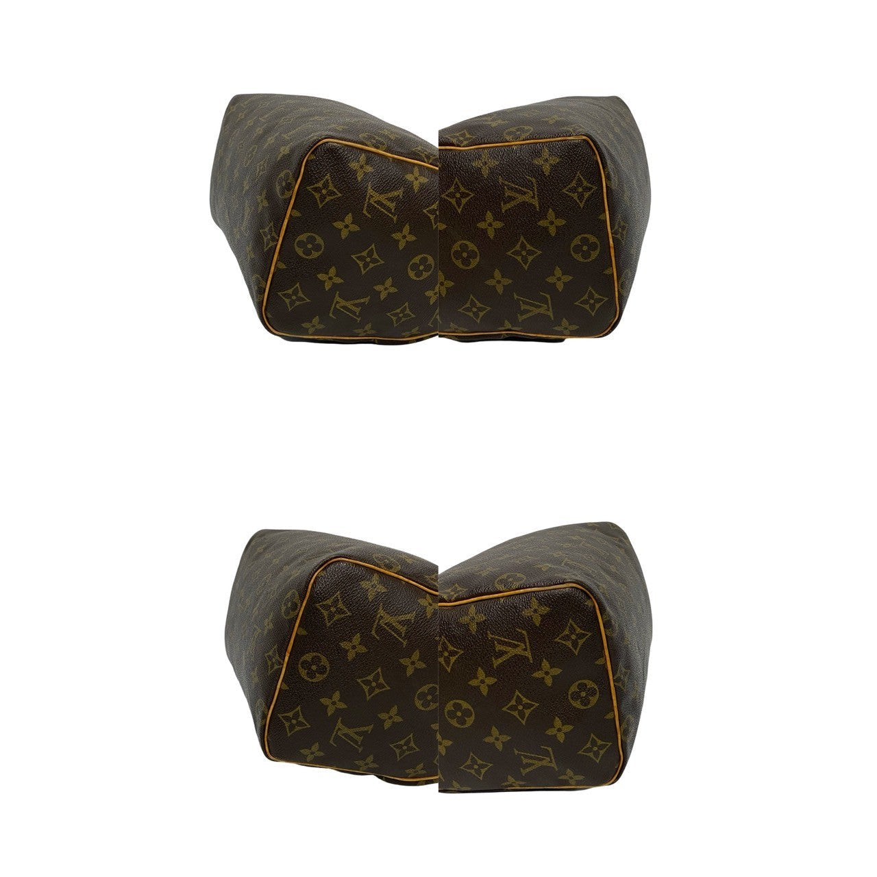 LOUIS VUITTON Boston Duffel bag leather Brown Monogram Speedy 25