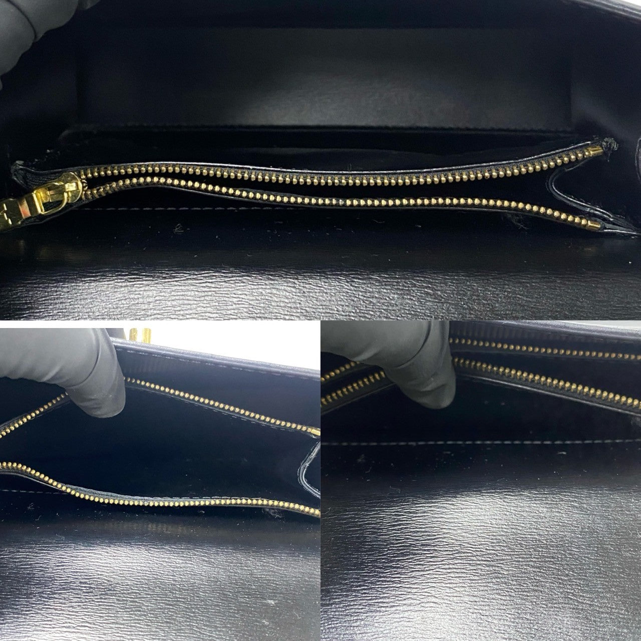 LOUIS VUITTON Handbag Epi Leather black Epi Malesherbes